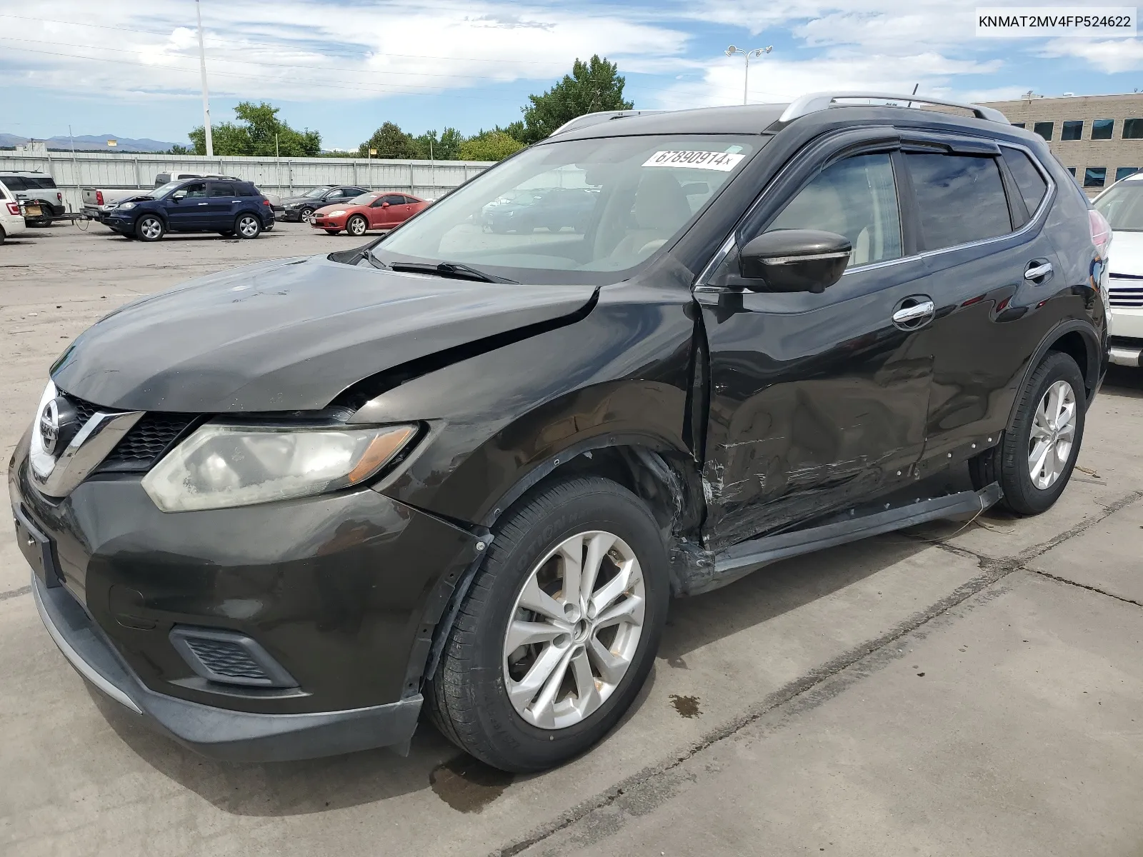 2015 Nissan Rogue S VIN: KNMAT2MV4FP524622 Lot: 67890914