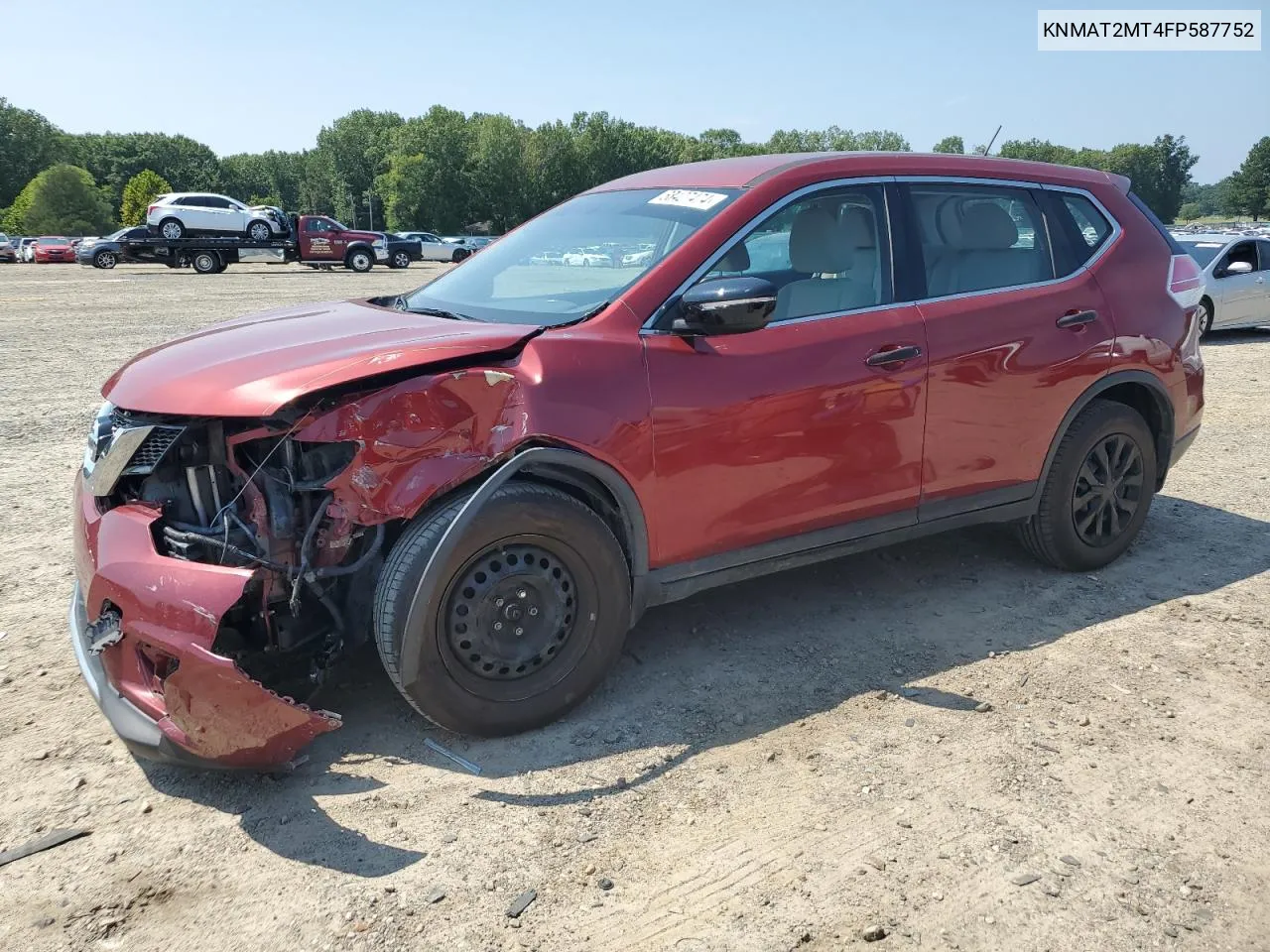 2015 Nissan Rogue S VIN: KNMAT2MT4FP587752 Lot: 68427474