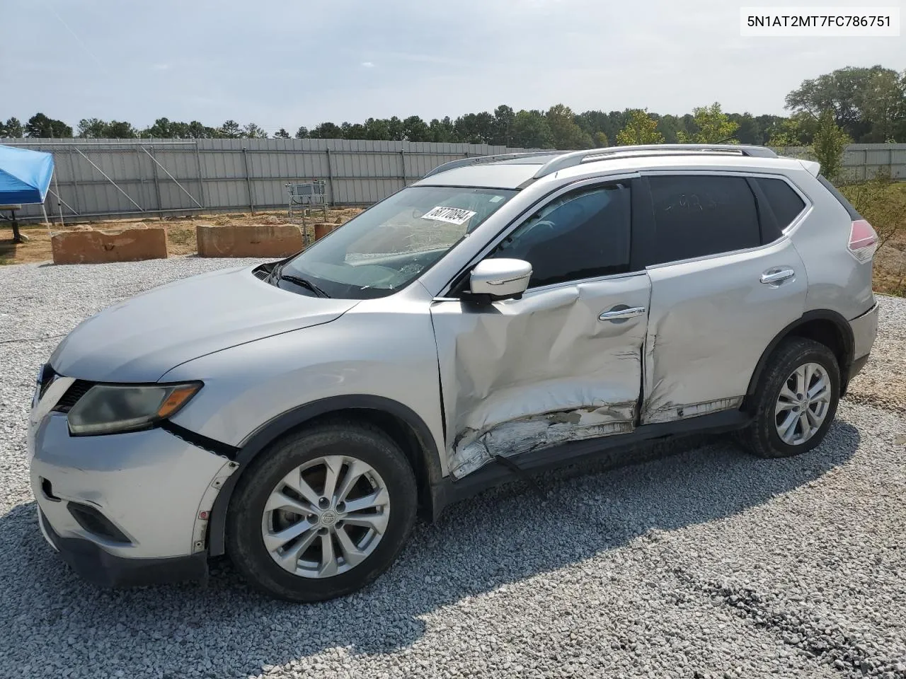 2015 Nissan Rogue S VIN: 5N1AT2MT7FC786751 Lot: 68770894