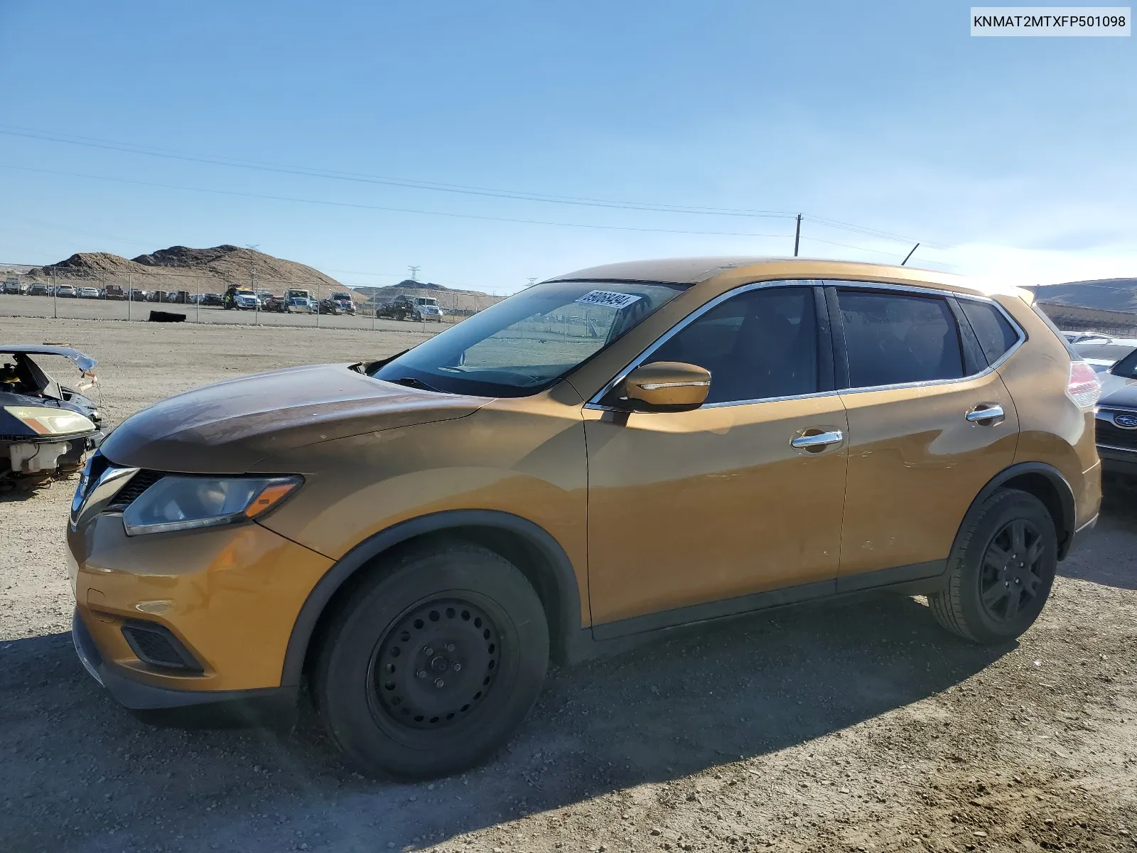 2015 Nissan Rogue S VIN: KNMAT2MTXFP501098 Lot: 69068494