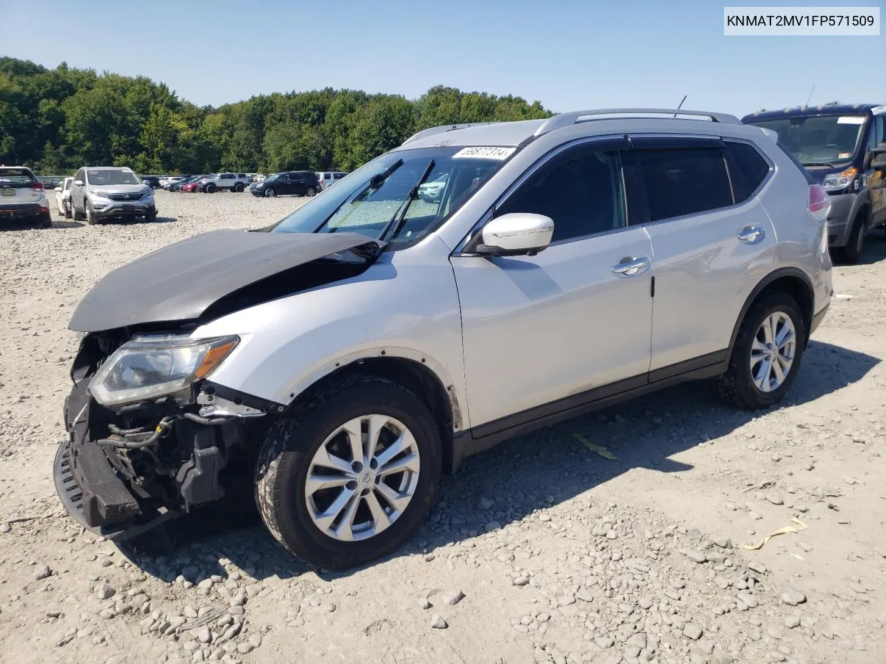 2015 Nissan Rogue S VIN: KNMAT2MV1FP571509 Lot: 69877314