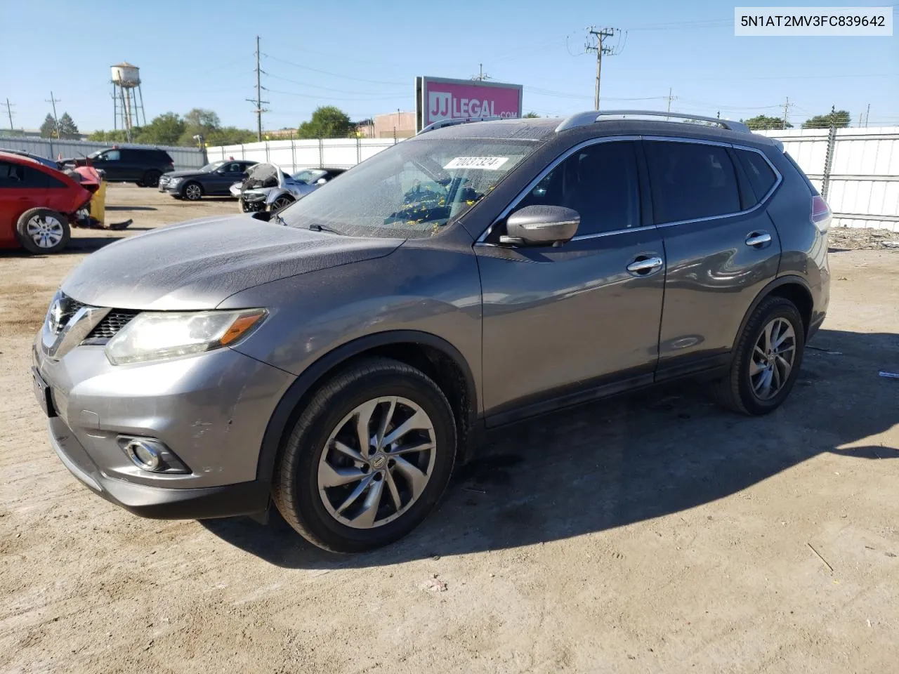 2015 Nissan Rogue S VIN: 5N1AT2MV3FC839642 Lot: 70037324