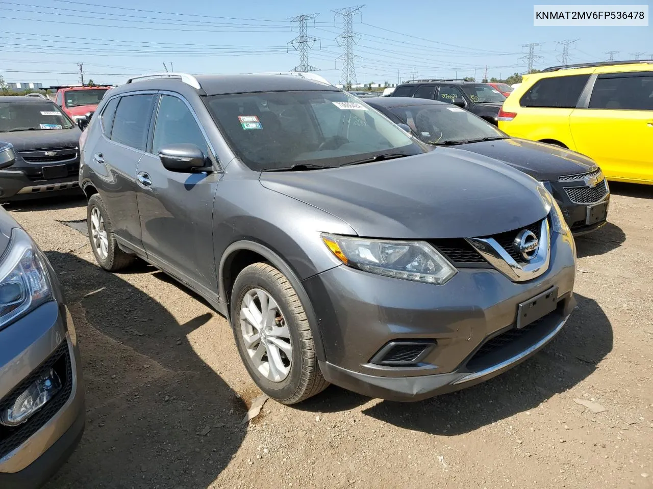 2015 Nissan Rogue S VIN: KNMAT2MV6FP536478 Lot: 70666424