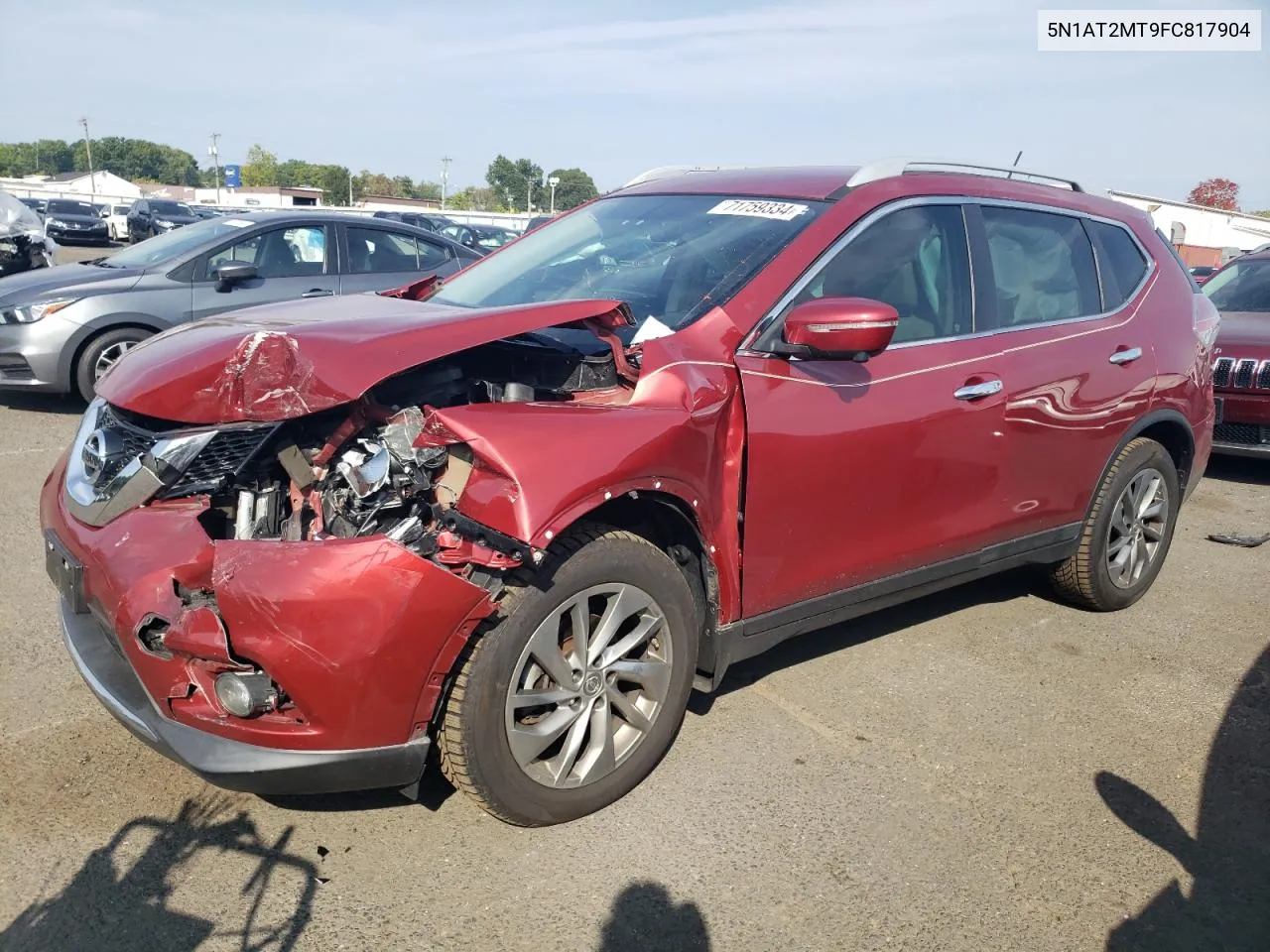 2015 Nissan Rogue S VIN: 5N1AT2MT9FC817904 Lot: 71759334