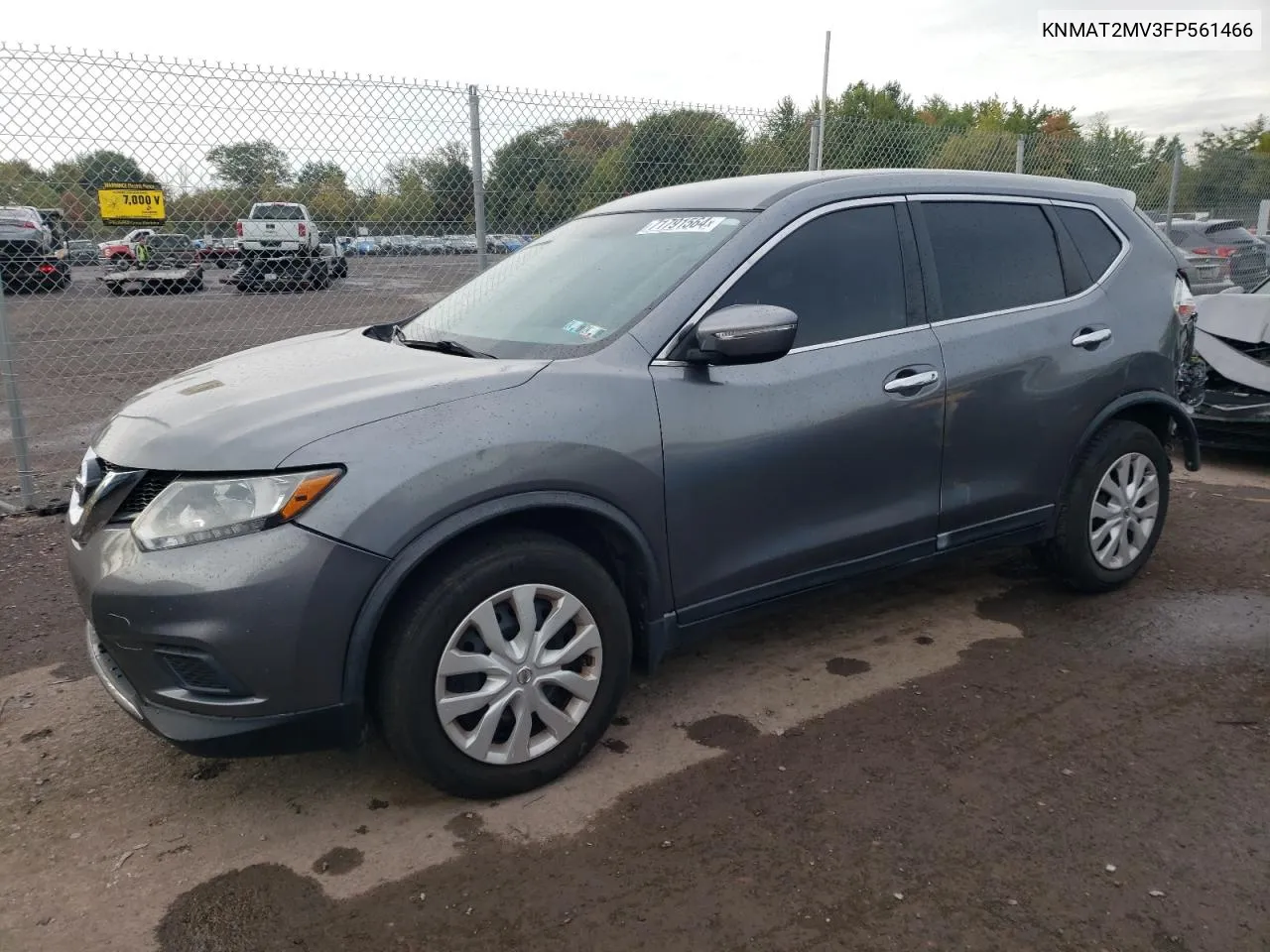 2015 Nissan Rogue S VIN: KNMAT2MV3FP561466 Lot: 71791564