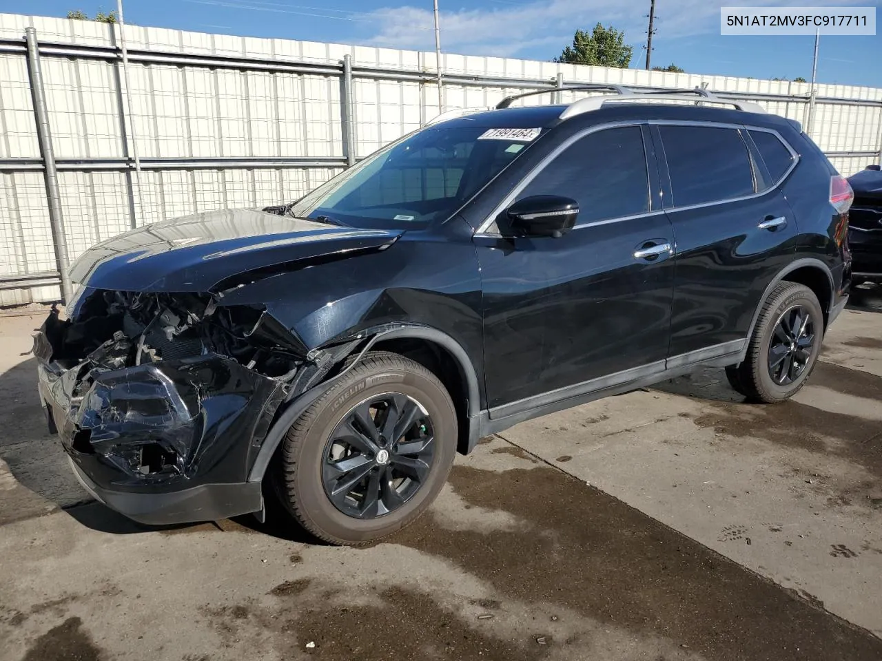 2015 Nissan Rogue S VIN: 5N1AT2MV3FC917711 Lot: 71991464