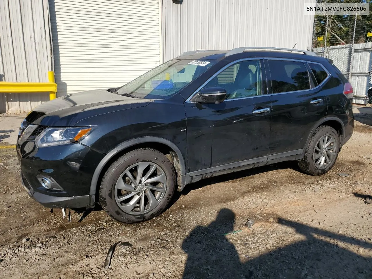 2015 Nissan Rogue S VIN: 5N1AT2MV0FC826606 Lot: 72156374