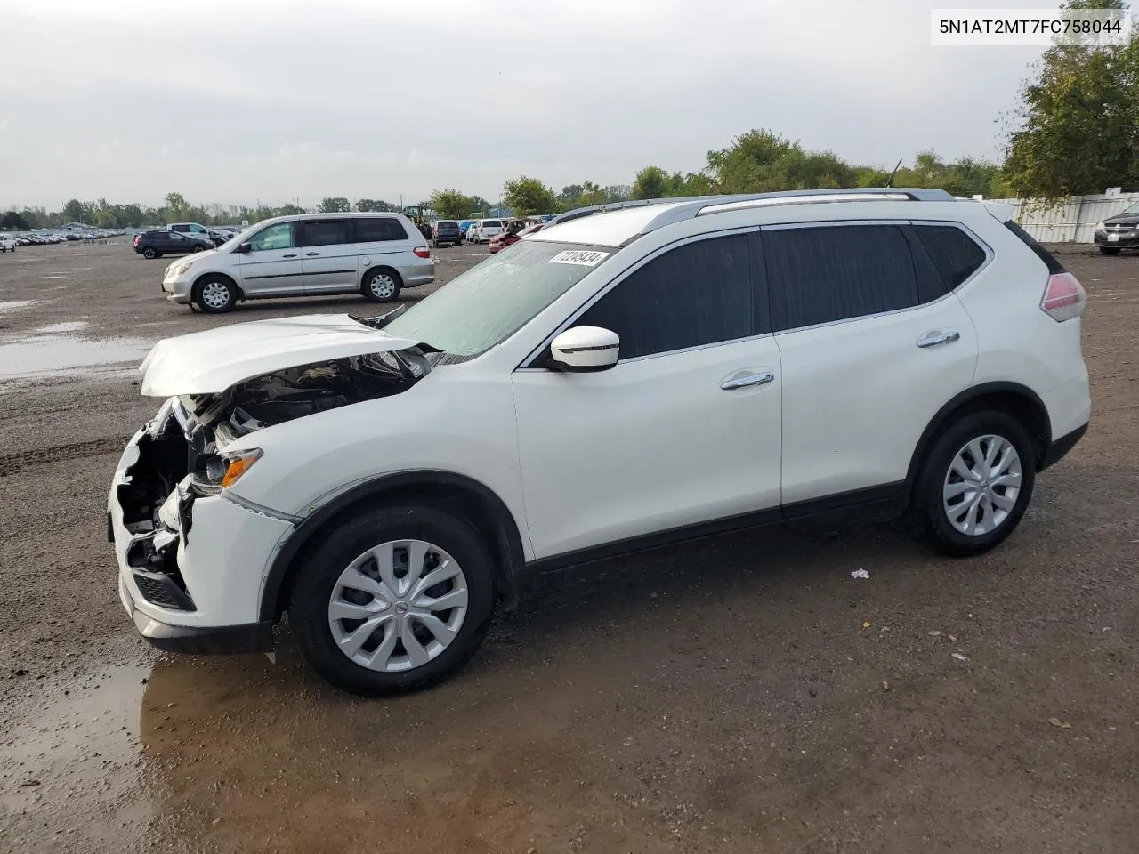 2015 Nissan Rogue S VIN: 5N1AT2MT7FC758044 Lot: 72245434