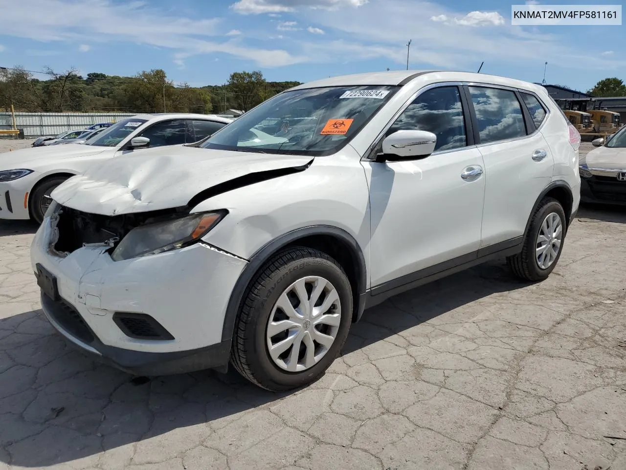 2015 Nissan Rogue S VIN: KNMAT2MV4FP581161 Lot: 72290624