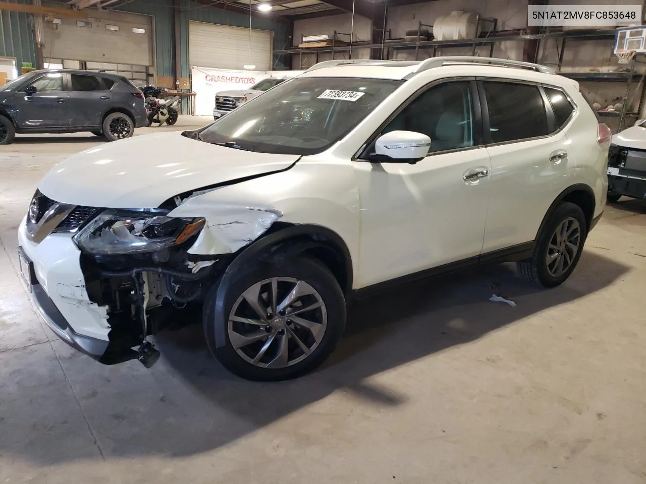 2015 Nissan Rogue S VIN: 5N1AT2MV8FC853648 Lot: 72393734