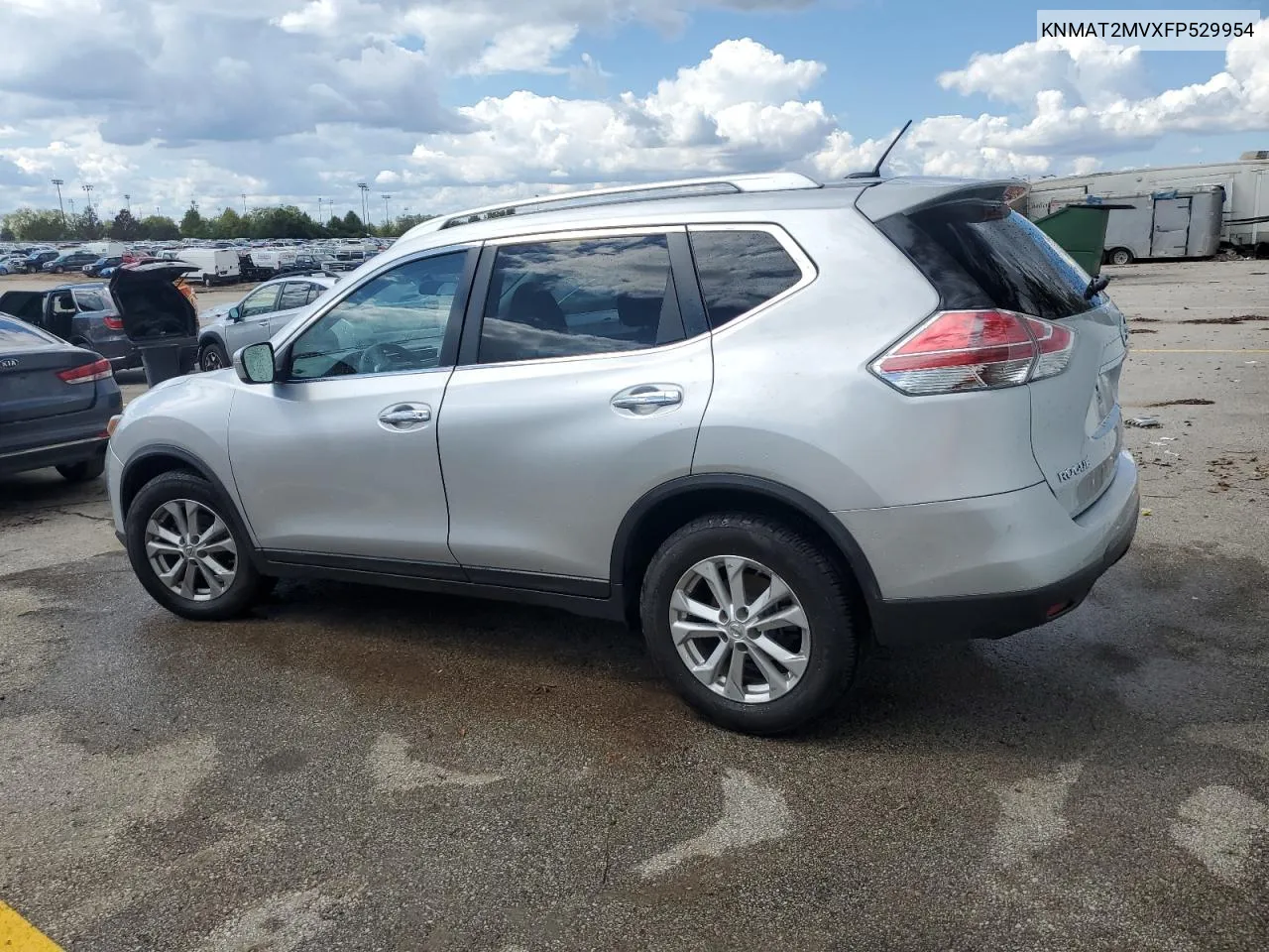 2015 Nissan Rogue S VIN: KNMAT2MVXFP529954 Lot: 72582364