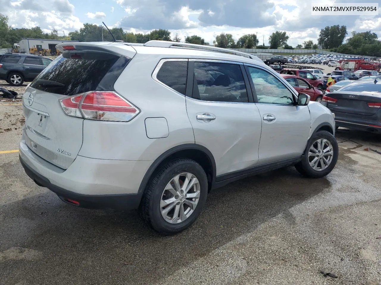 2015 Nissan Rogue S VIN: KNMAT2MVXFP529954 Lot: 72582364