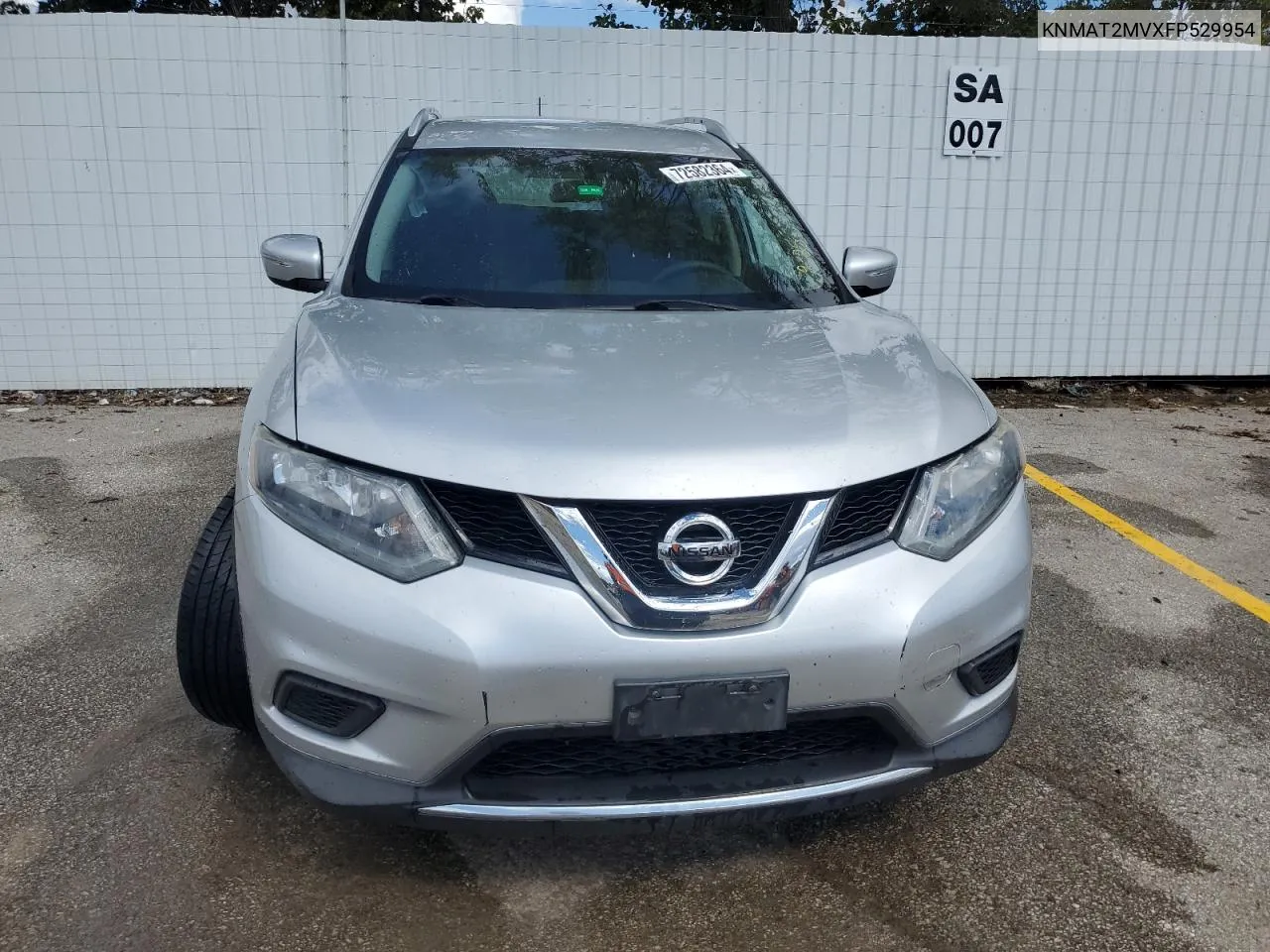 2015 Nissan Rogue S VIN: KNMAT2MVXFP529954 Lot: 72582364