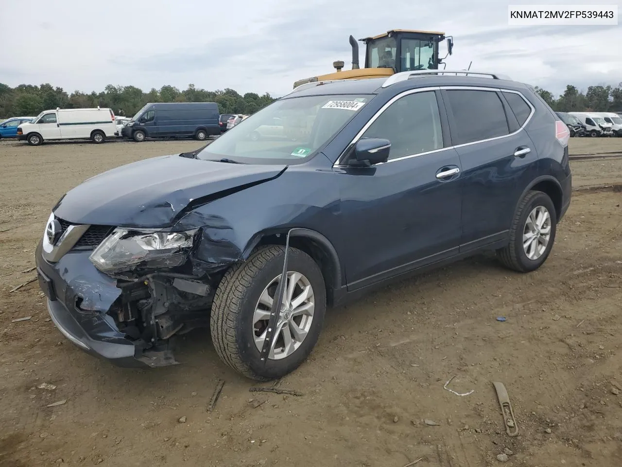 2015 Nissan Rogue S VIN: KNMAT2MV2FP539443 Lot: 72958004