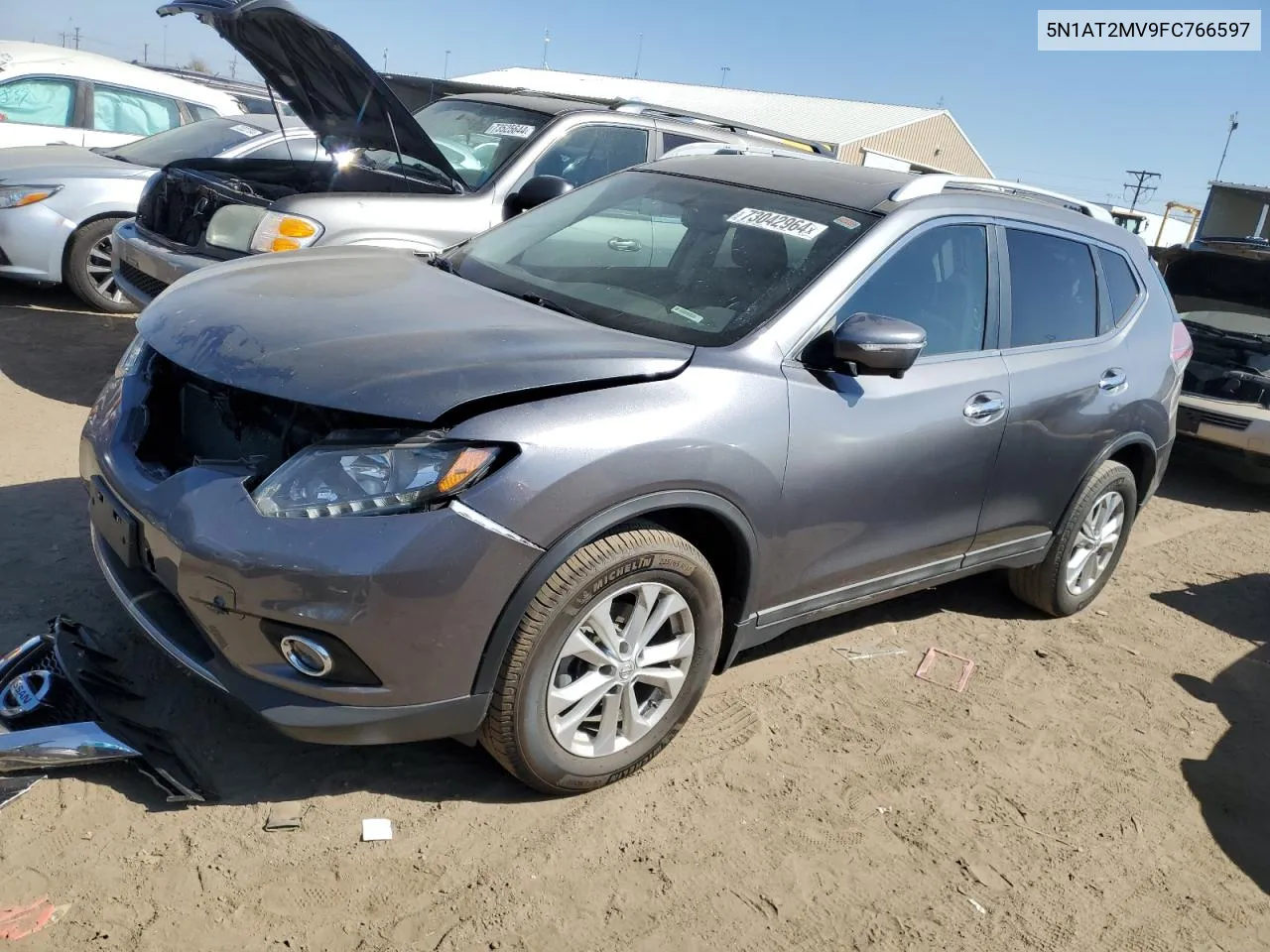 2015 Nissan Rogue S VIN: 5N1AT2MV9FC766597 Lot: 73042964