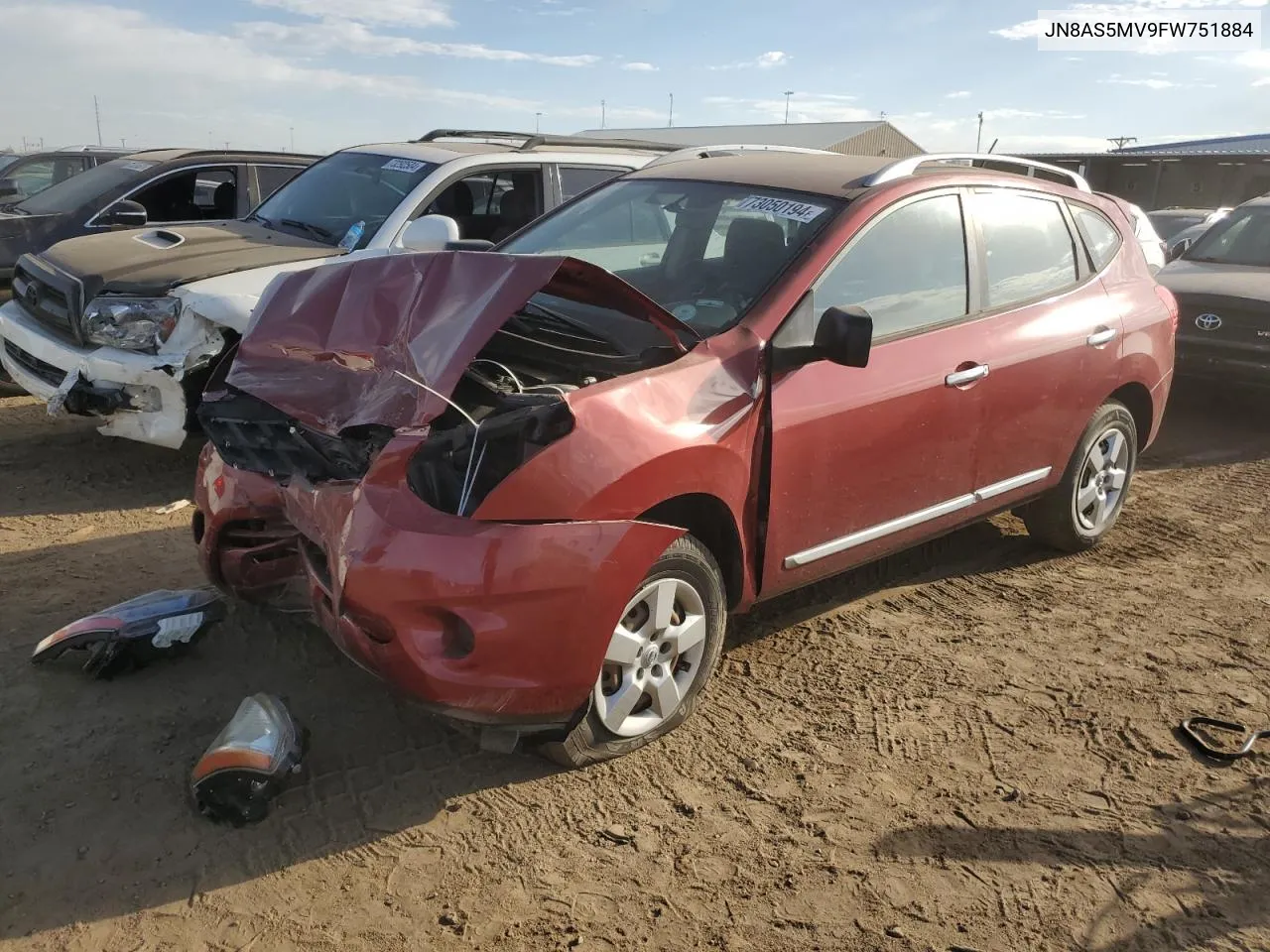 2015 Nissan Rogue Select S VIN: JN8AS5MV9FW751884 Lot: 73050194