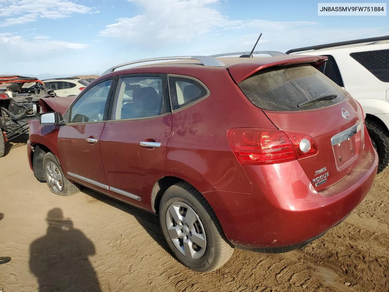 2015 Nissan Rogue Select S VIN: JN8AS5MV9FW751884 Lot: 73050194