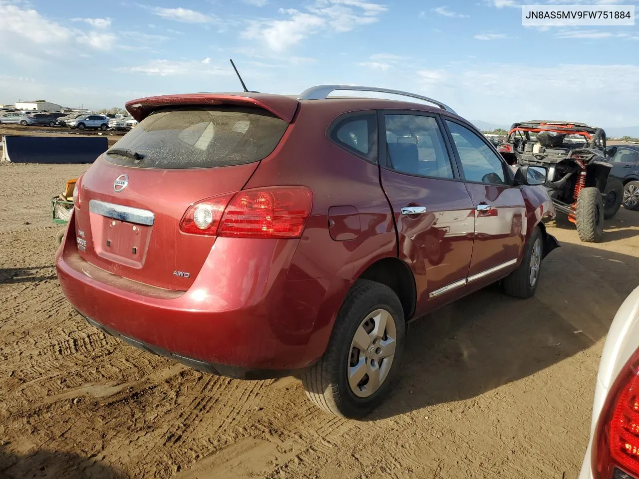 2015 Nissan Rogue Select S VIN: JN8AS5MV9FW751884 Lot: 73050194