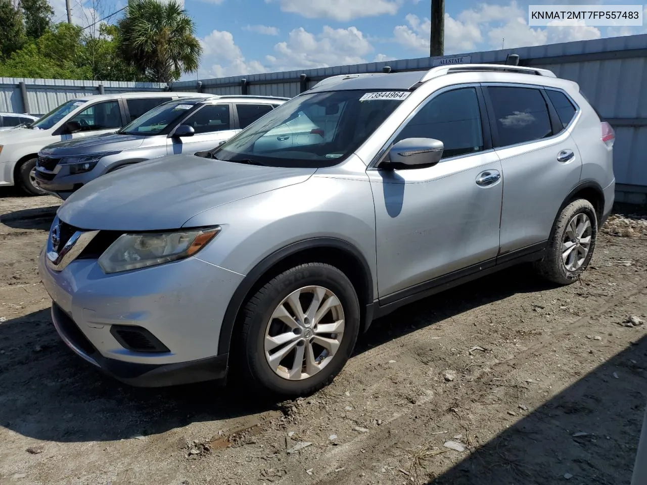 2015 Nissan Rogue S VIN: KNMAT2MT7FP557483 Lot: 73844964