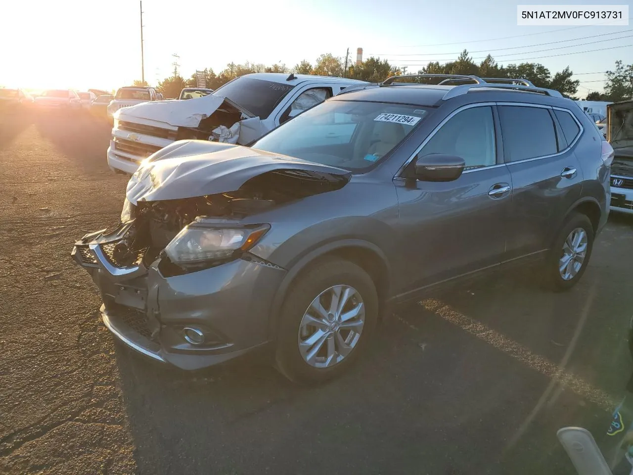 2015 Nissan Rogue S VIN: 5N1AT2MV0FC913731 Lot: 74211294