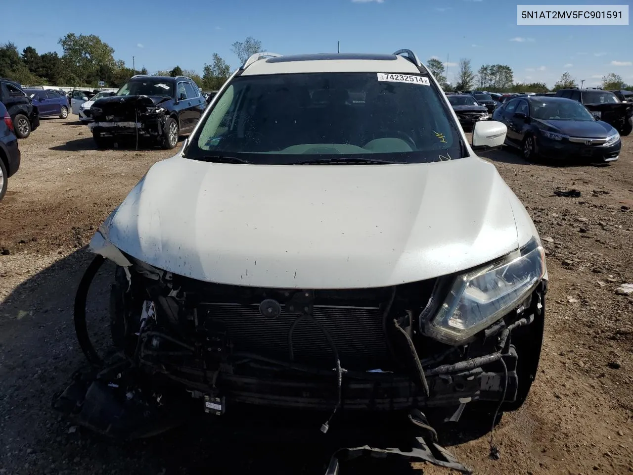 2015 Nissan Rogue S VIN: 5N1AT2MV5FC901591 Lot: 74232514