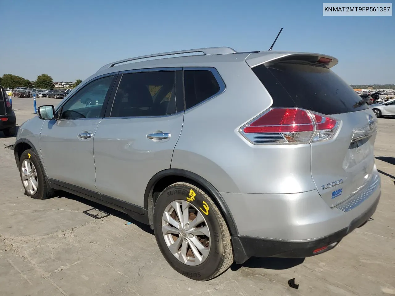 2015 Nissan Rogue S VIN: KNMAT2MT9FP561387 Lot: 74399174