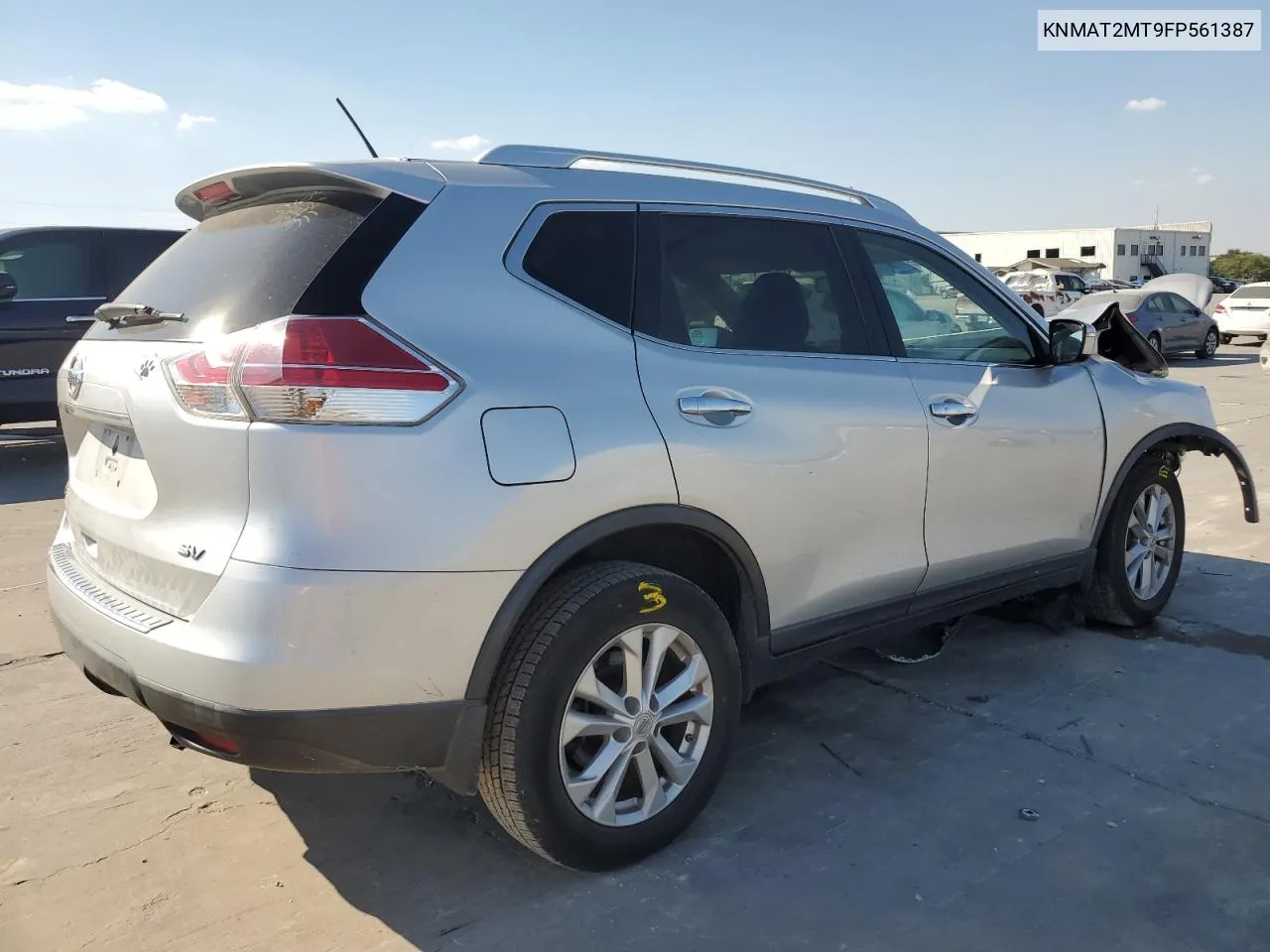 2015 Nissan Rogue S VIN: KNMAT2MT9FP561387 Lot: 74399174