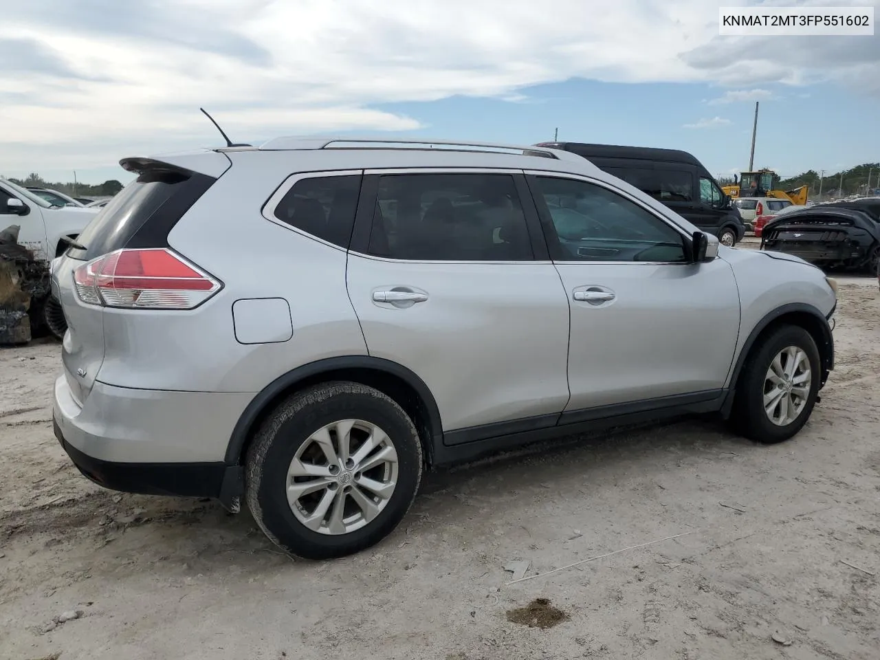 2015 Nissan Rogue S VIN: KNMAT2MT3FP551602 Lot: 74500744