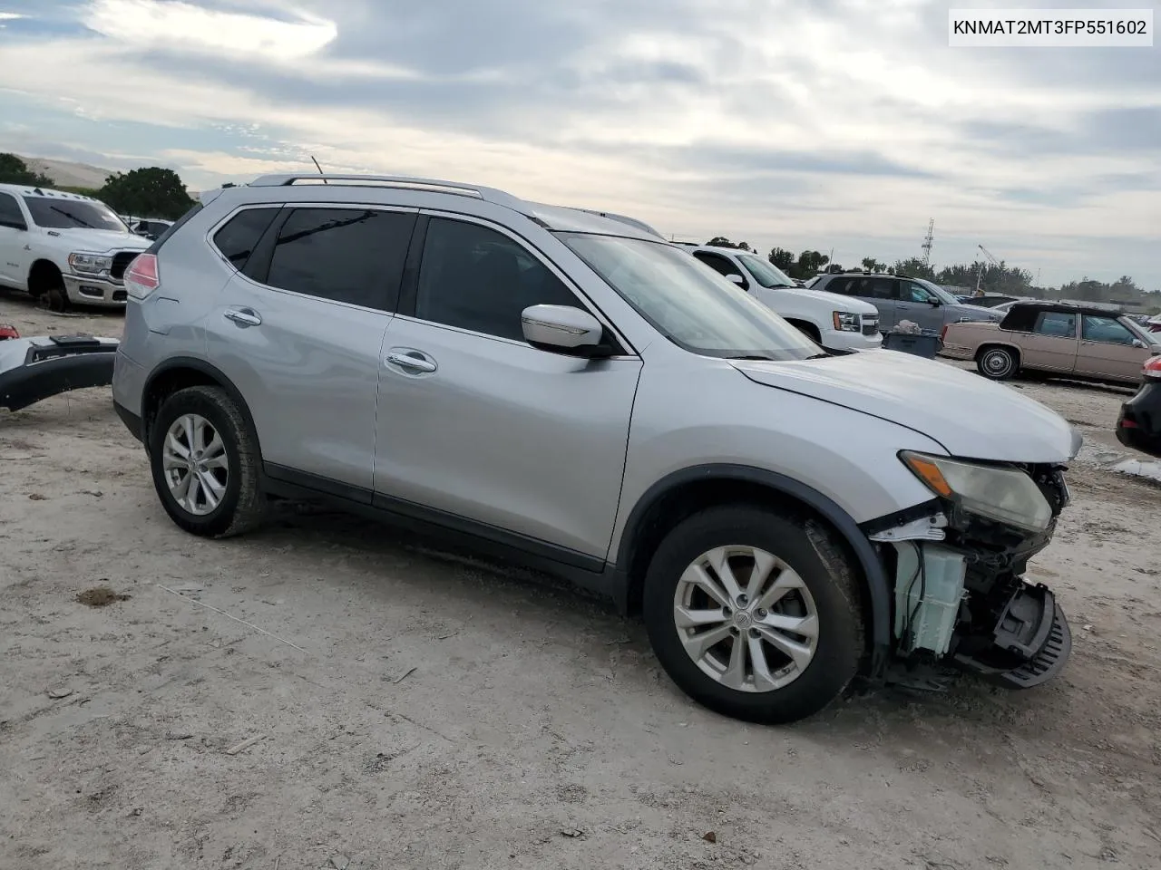 2015 Nissan Rogue S VIN: KNMAT2MT3FP551602 Lot: 74500744