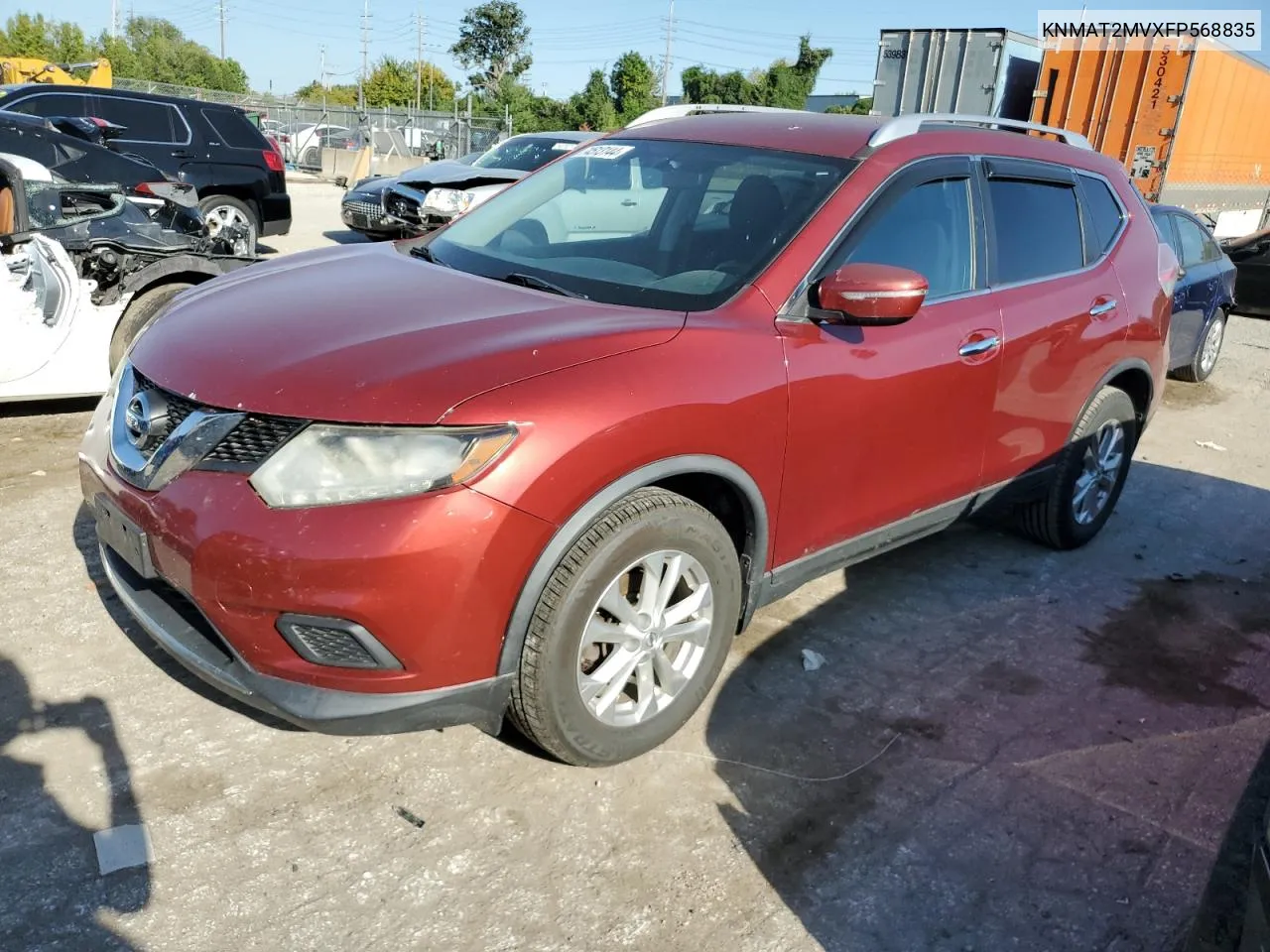 2015 Nissan Rogue S VIN: KNMAT2MVXFP568835 Lot: 74513144