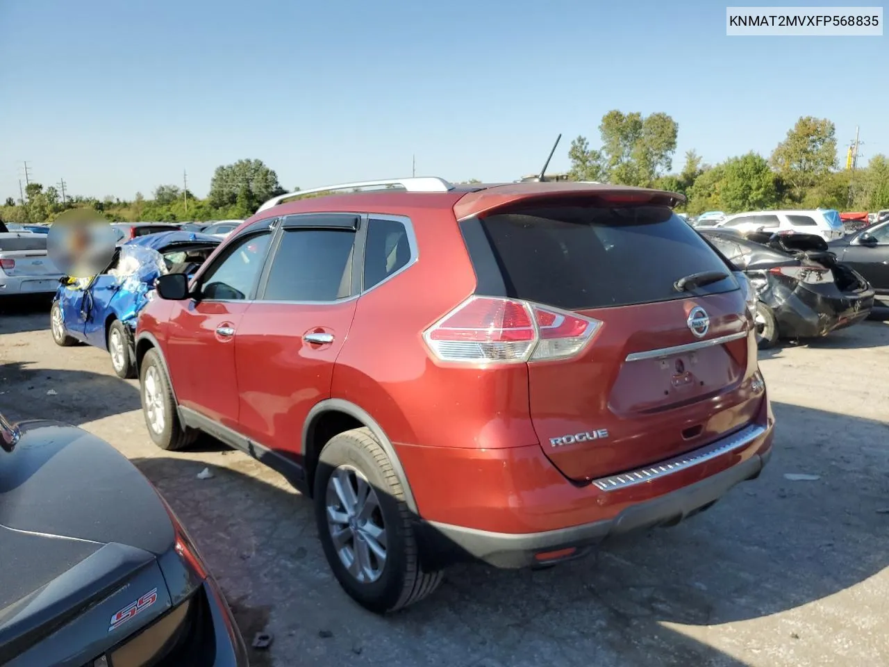 2015 Nissan Rogue S VIN: KNMAT2MVXFP568835 Lot: 74513144