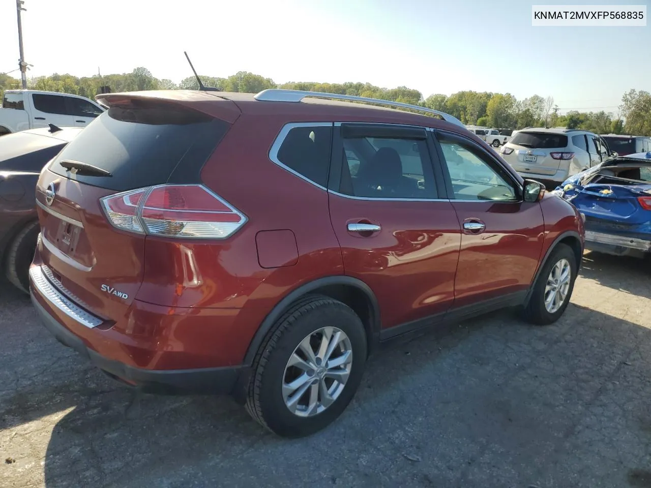 2015 Nissan Rogue S VIN: KNMAT2MVXFP568835 Lot: 74513144