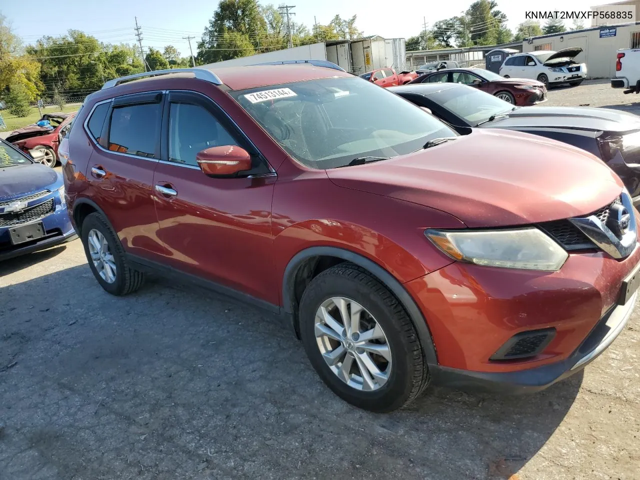 2015 Nissan Rogue S VIN: KNMAT2MVXFP568835 Lot: 74513144