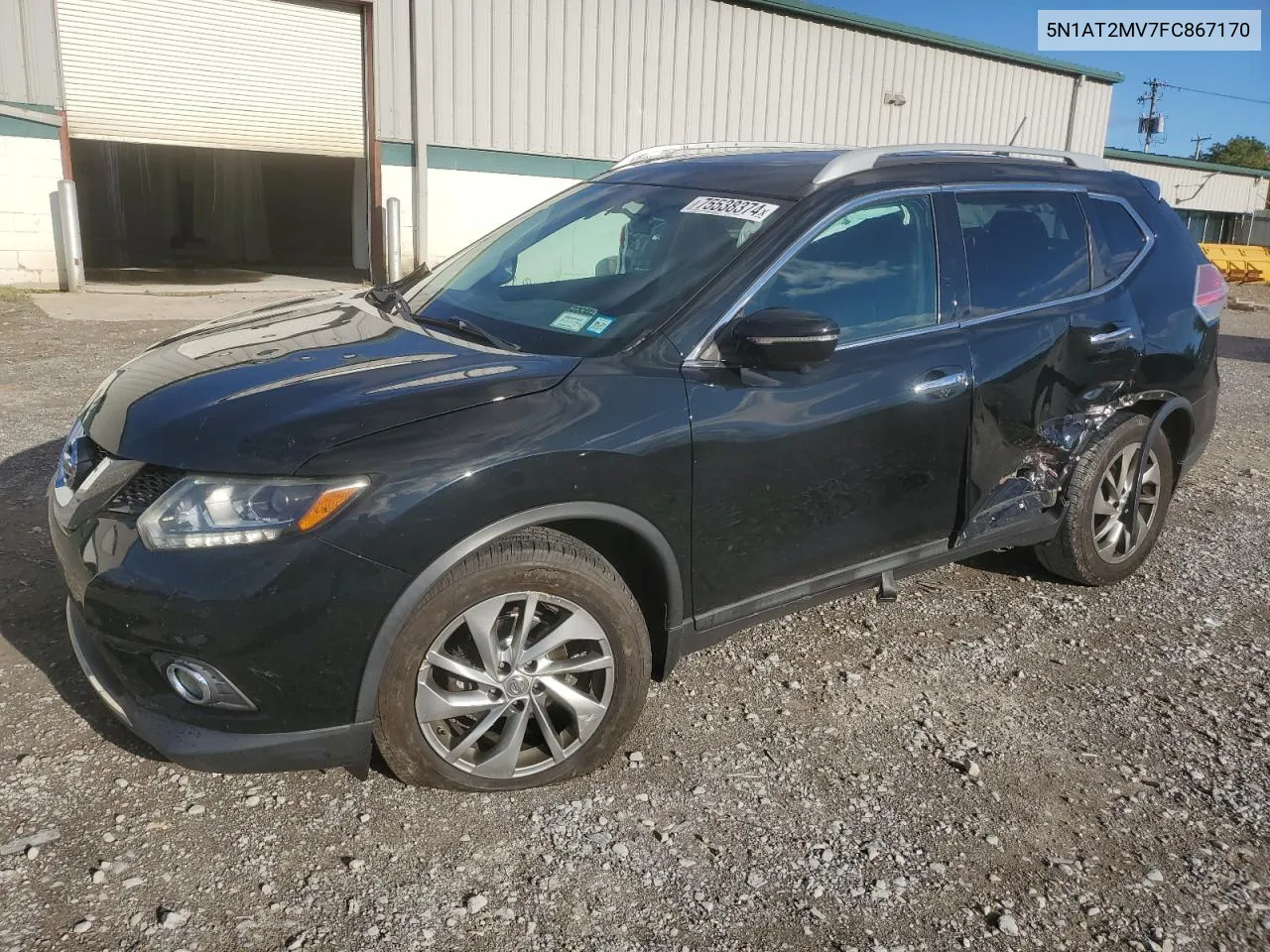 2015 Nissan Rogue S VIN: 5N1AT2MV7FC867170 Lot: 75538374