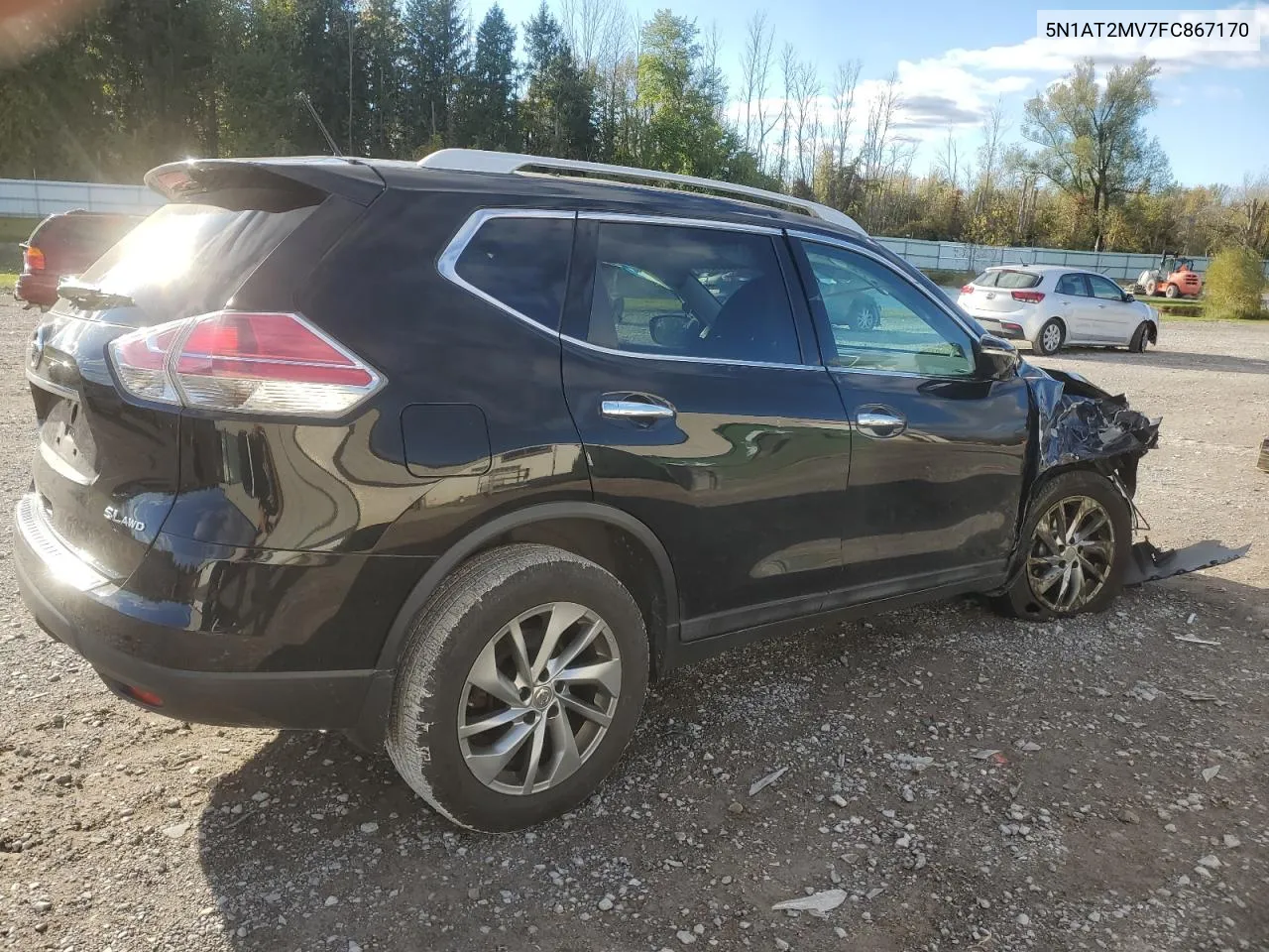 2015 Nissan Rogue S VIN: 5N1AT2MV7FC867170 Lot: 75538374