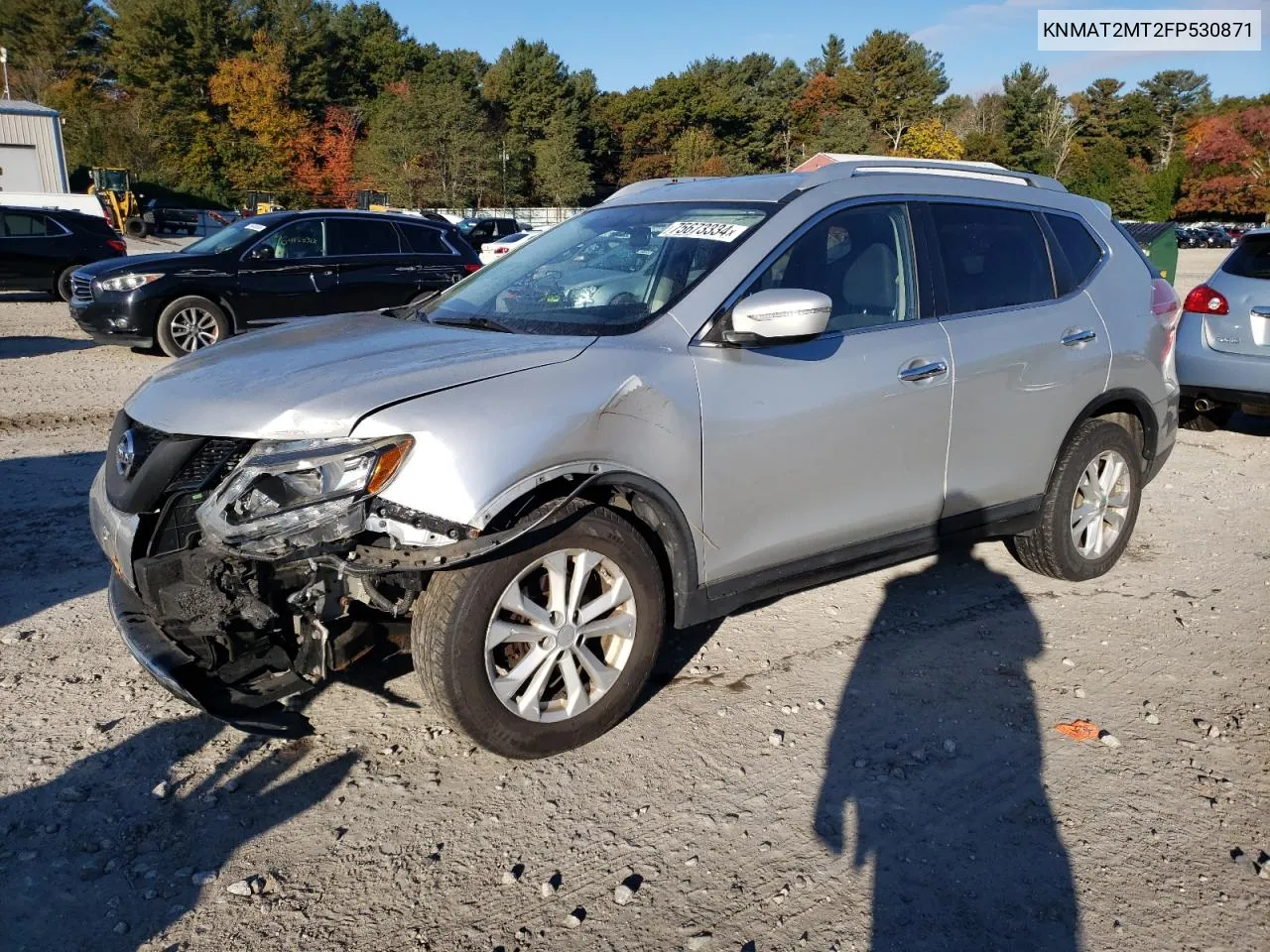 2015 Nissan Rogue S VIN: KNMAT2MT2FP530871 Lot: 75673334