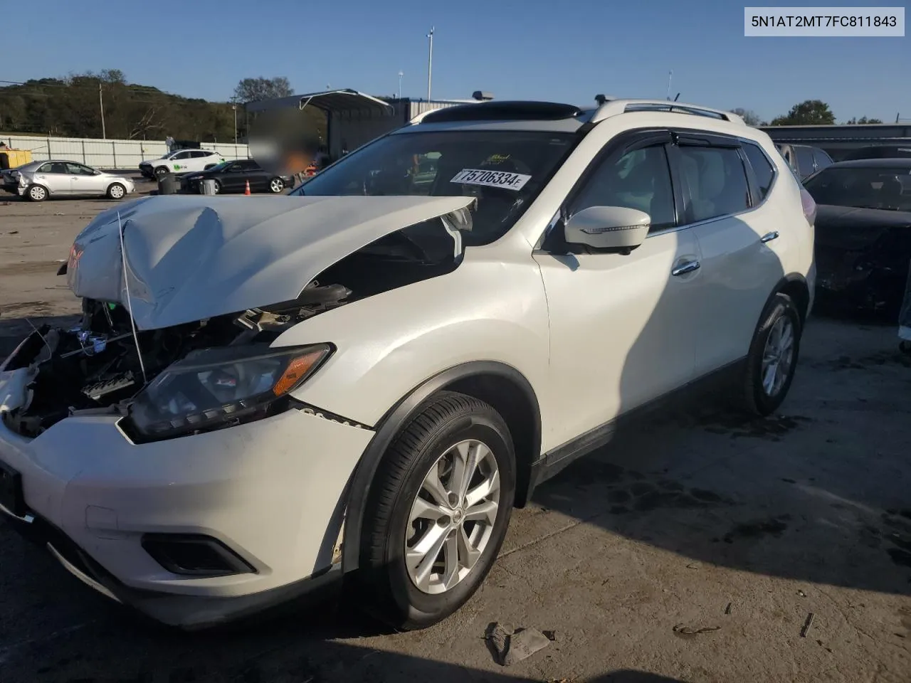 2015 Nissan Rogue S VIN: 5N1AT2MT7FC811843 Lot: 75706334