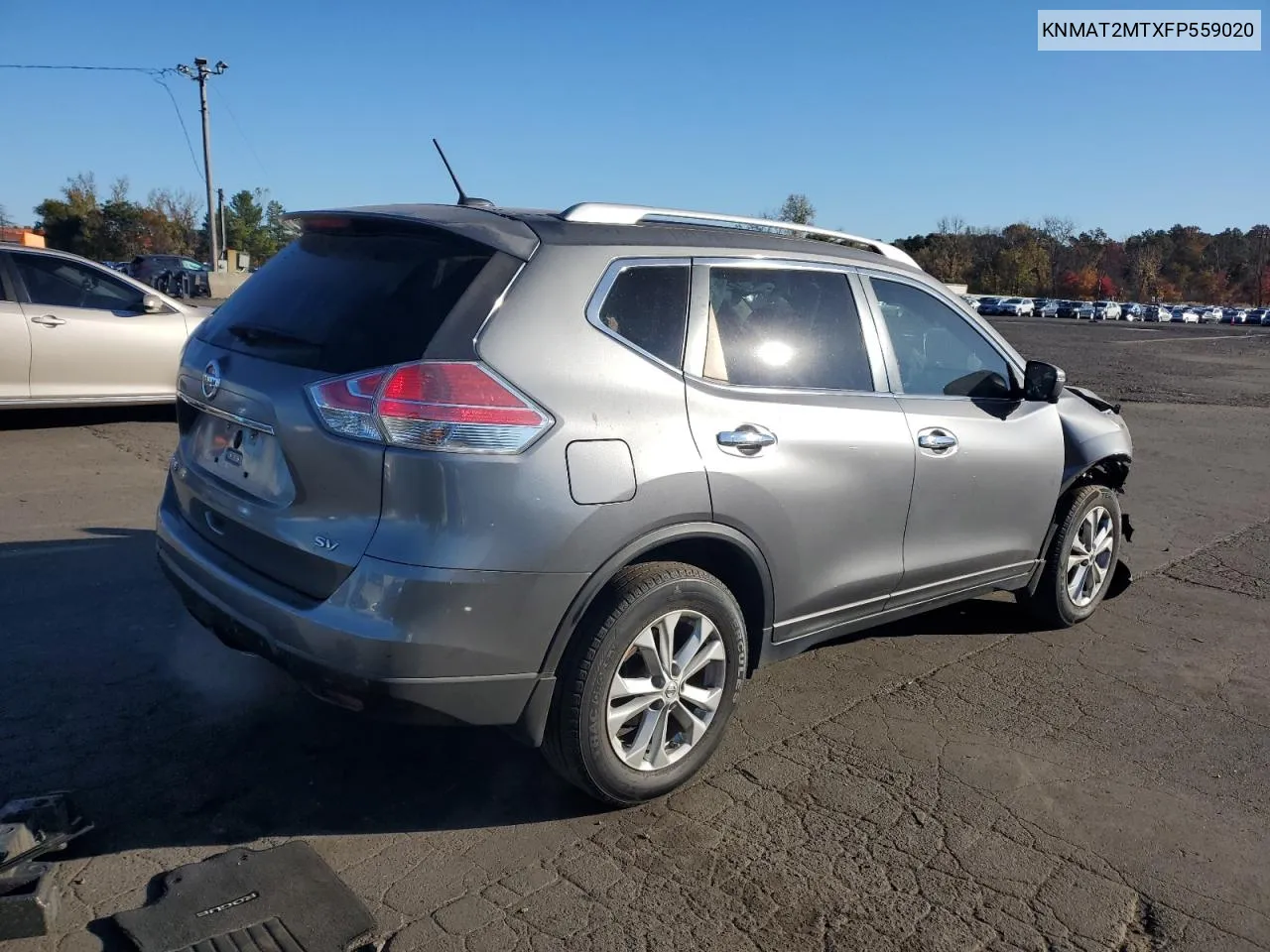 2015 Nissan Rogue S VIN: KNMAT2MTXFP559020 Lot: 76077414