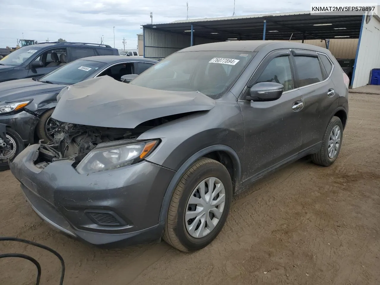 2015 Nissan Rogue S VIN: KNMAT2MV5FP578897 Lot: 76077894