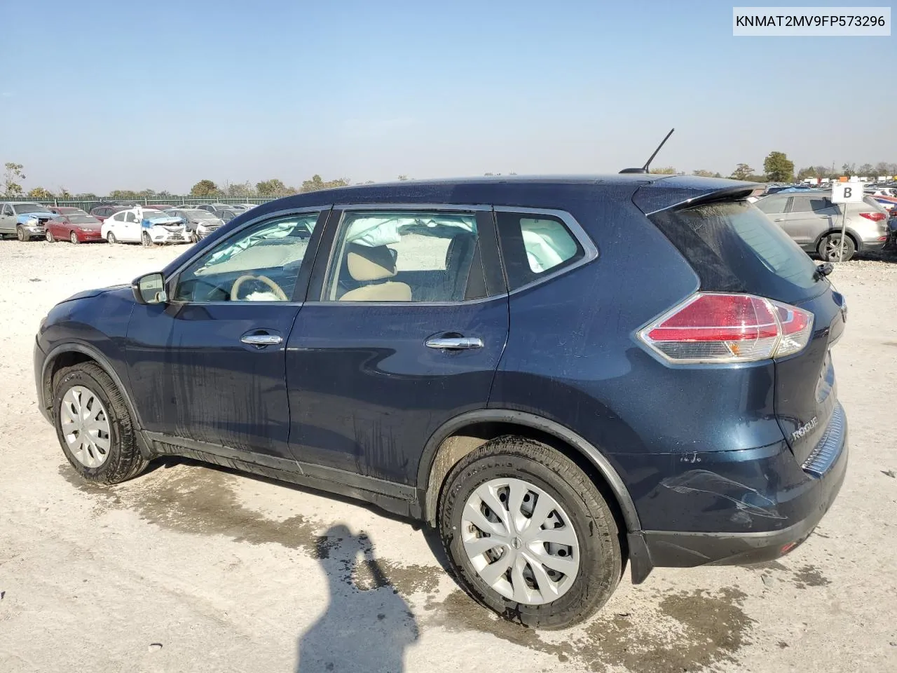 2015 Nissan Rogue S VIN: KNMAT2MV9FP573296 Lot: 76718874