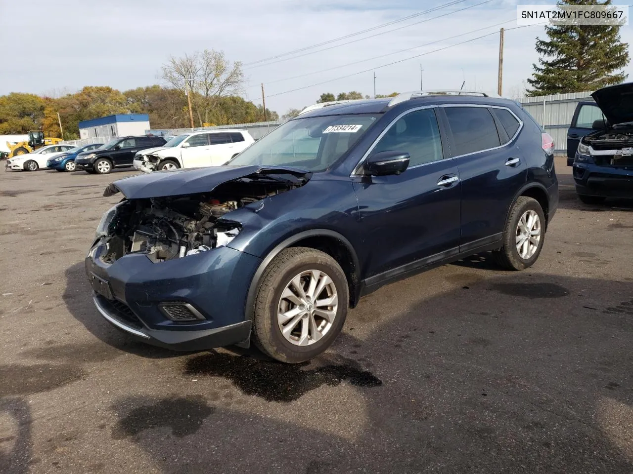 2015 Nissan Rogue S VIN: 5N1AT2MV1FC809667 Lot: 77334214