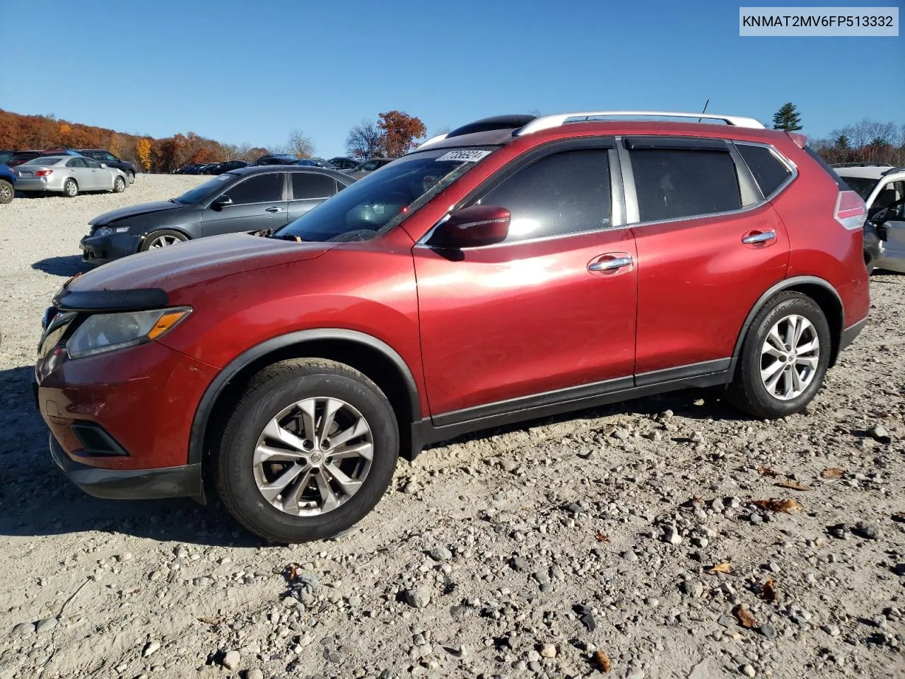 2015 Nissan Rogue S VIN: KNMAT2MV6FP513332 Lot: 77356924