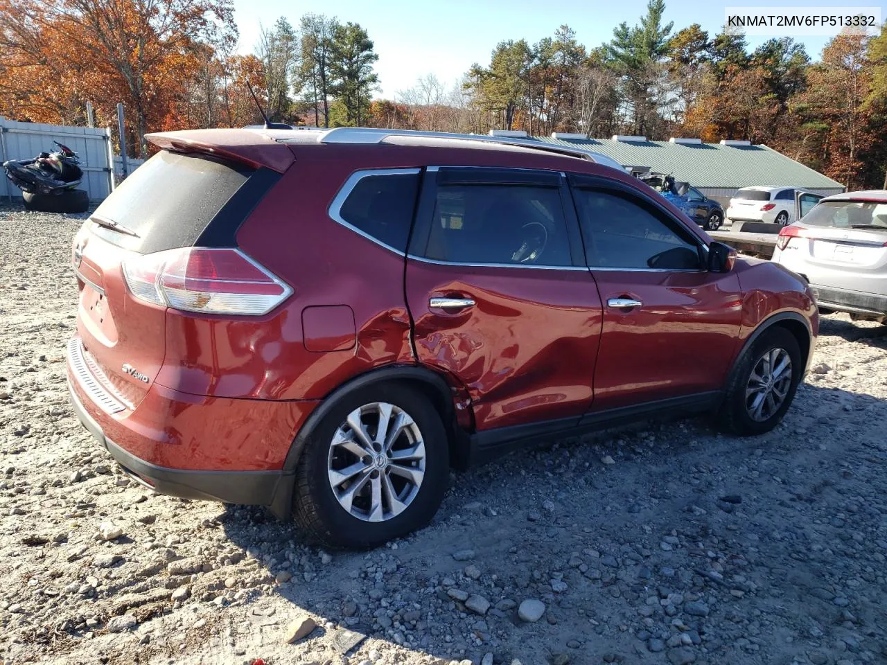 2015 Nissan Rogue S VIN: KNMAT2MV6FP513332 Lot: 77356924