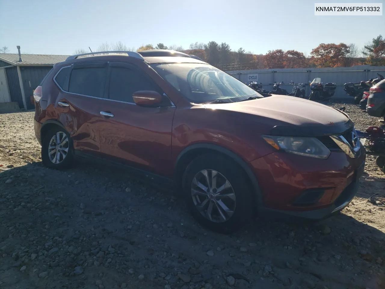 2015 Nissan Rogue S VIN: KNMAT2MV6FP513332 Lot: 77356924