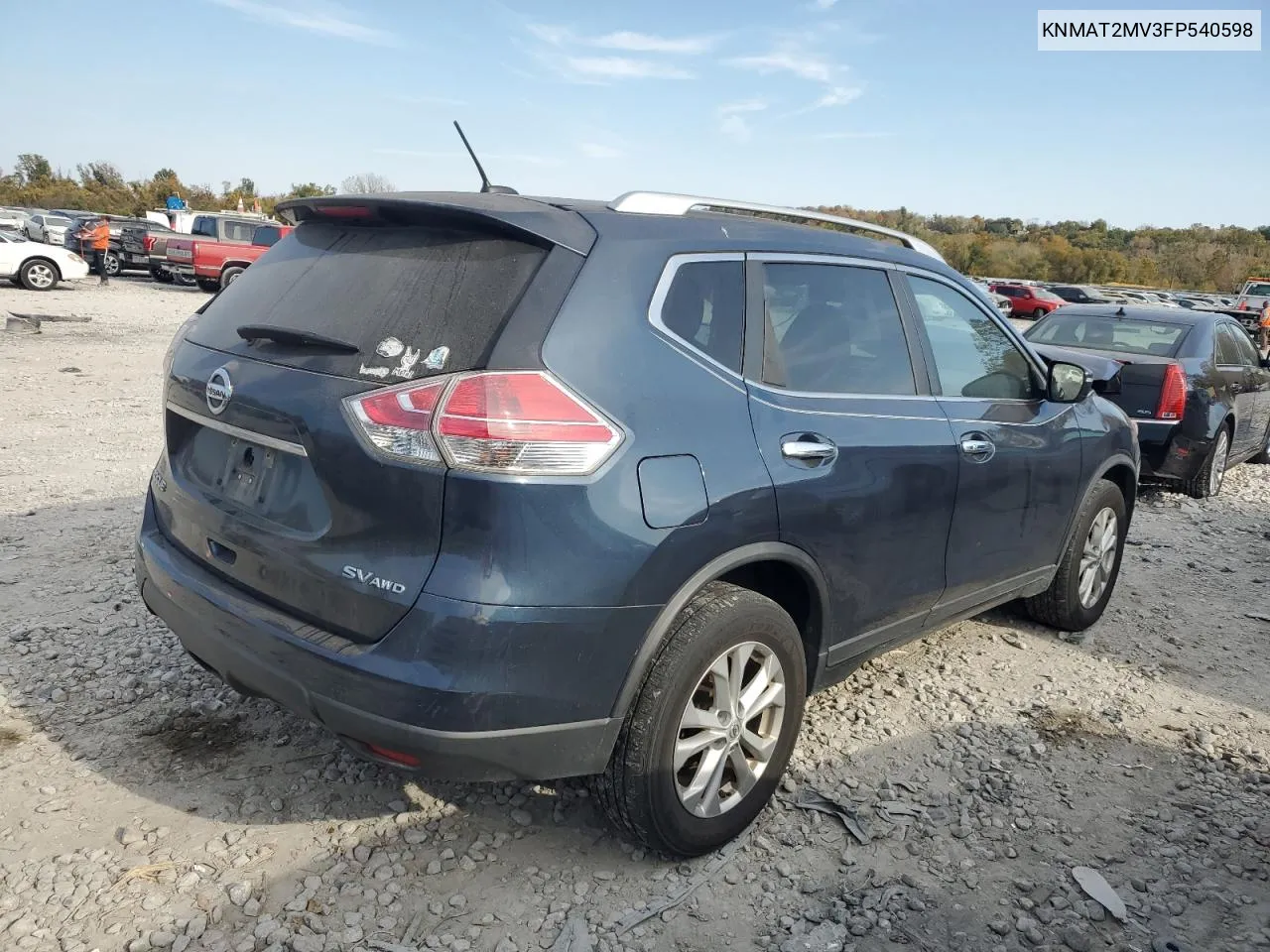 2015 Nissan Rogue S VIN: KNMAT2MV3FP540598 Lot: 77408334