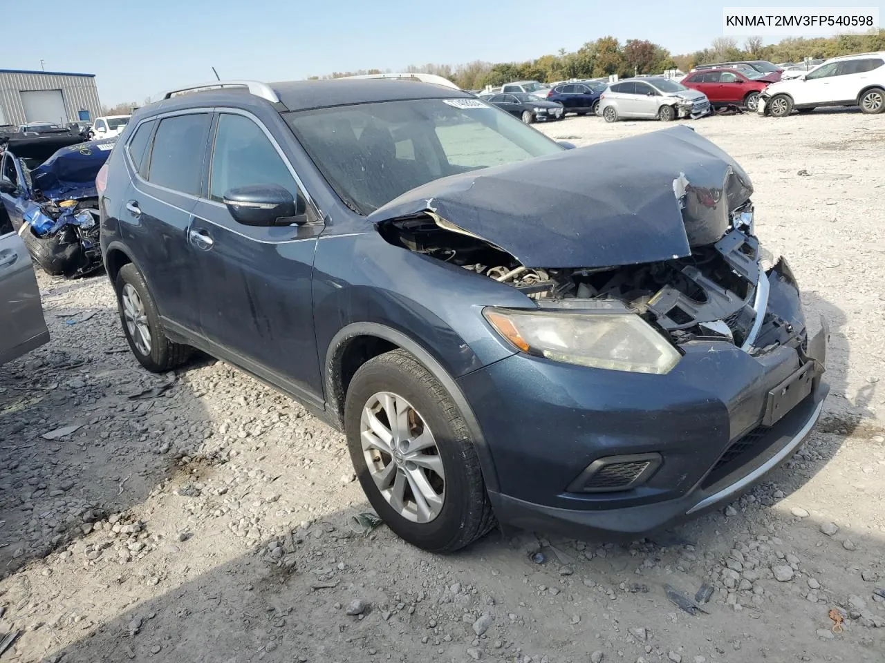 2015 Nissan Rogue S VIN: KNMAT2MV3FP540598 Lot: 77408334