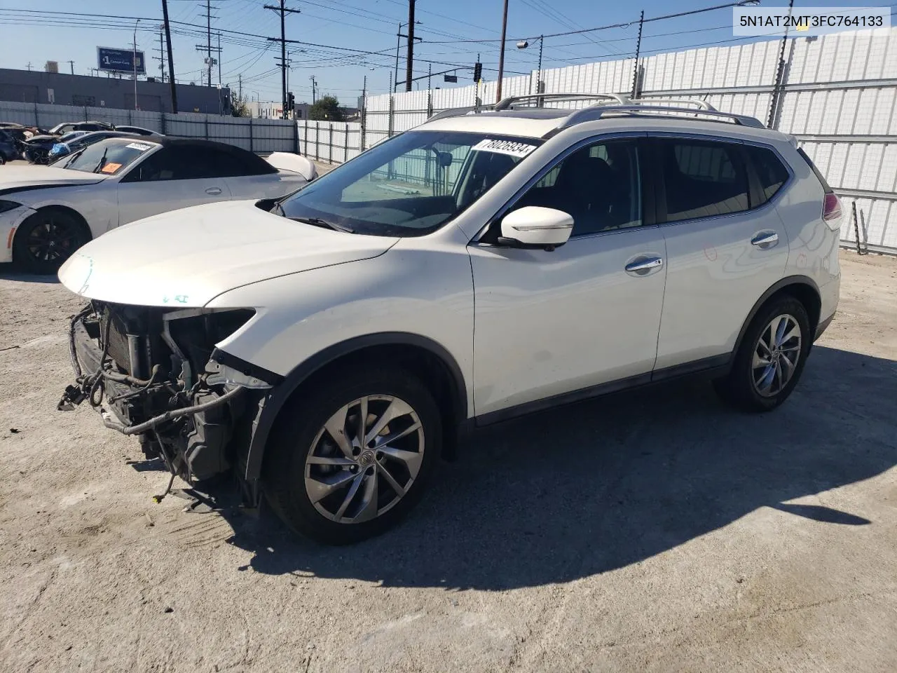 2015 Nissan Rogue S VIN: 5N1AT2MT3FC764133 Lot: 78026934