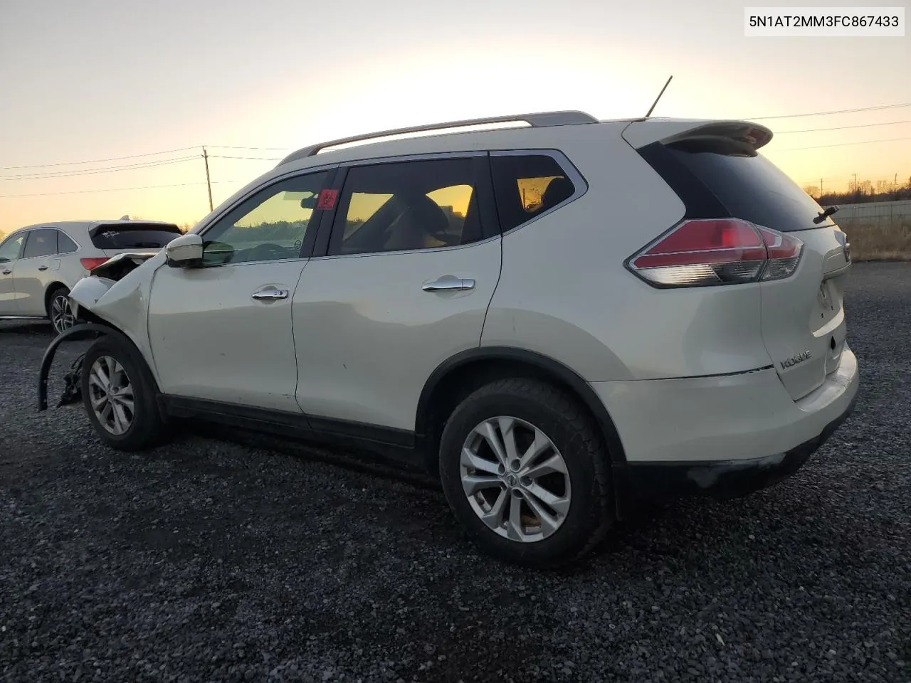 2015 Nissan Rogue S VIN: 5N1AT2MM3FC867433 Lot: 78127084