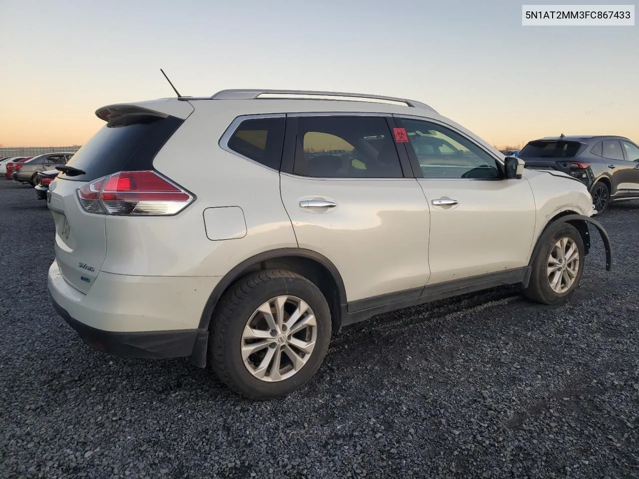 2015 Nissan Rogue S VIN: 5N1AT2MM3FC867433 Lot: 78127084