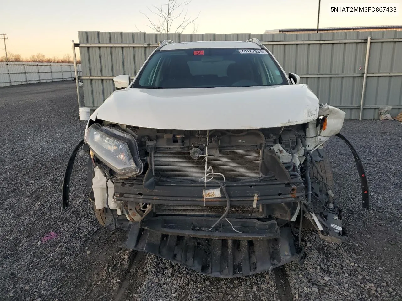 2015 Nissan Rogue S VIN: 5N1AT2MM3FC867433 Lot: 78127084